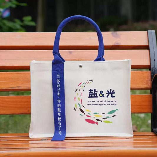 天粮坊 生活的力量 手提拉链防水托特包